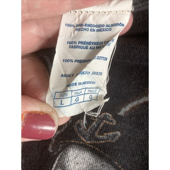 Vintage Popeye Cycle Club Tee Rock will never die T-Shirt Black 2010 Sz L - Picture 8 of 10